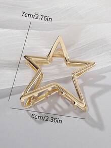1pc Sweet & Cool Pentagram Hair Clip For Women With Thin Hair, Star Shaped Hair Pin For Half Up Hairstyle, Hair Claw Hair Accessory For Back Head,Y2k Hair Clips Hair Jaw Clip Hair Clamps Hair Clutch Hair Catcher Clip, School Stuff, College Fall Winter Claw Clip Hair Accessories For Women For Vacation Outfits Woman - 彩色 - 查看 7