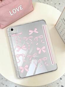 1个透明亚克力蝴蝶结图案双面彩绘平面保护壳，兼容iPad 10代/11代/10.2/10.5/Air4/Air5/10.9/Pro 11/Air 11英寸(M2)-2024/Pro 11英寸(M4)-2024/Air 11英寸(M3) 2025/(A16) 11英寸第11代2025/Mini 6/Mini 7/Air1/Air2/9.7/Air 8(M4)2026(11英寸)，内置笔槽，高透明亚克力后盖，防弯折、防刮擦、防摔，8档角度可调支架 - 彩色 - 查看 4