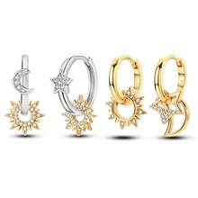Một đôi bông tai bạc Sterling, với thiết kế hình ngôi sao, mặt trăng và mặt trời bất đối xứng, cũng như bông tai mạ vàng với hình mặt trời, mặt trăng và ngôi sao bất đối xứng. Dù là để làm quà tặng hay để đeo hàng ngày, những kiểu dáng này đều cực kỳ được ưa chuộng trong giới nữ trẻ. - Nhiều màu - Xem 11