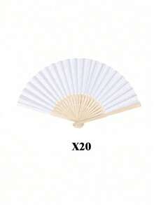 1-20 Peças Leques de Madeira Oca Dobráveis, Leques Decorativos de Papel Dobrável de Cor Sólida, Acessórios de Verão Portáteis de Bambu DIY, Leques de Mão, Leques Dobráveis, Leques de Moda Personalizados, Adequados para Casamento, Decoração de Festa, Decoração Doméstica de Artes e Artesanato, Lembranças de Convidados de Casamento, Decoração de Festa de Aniversário, Dia das Mães, Primavera, Presentes de Páscoa, Apresentação de Festa, Adereços de Foto, Adequados para Decoração Doméstica, de Quarto e de Escritório (Quantidade de Varetas do Leque Aleatória) - Branco - Visão 13
