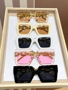 5副欧美风女士大框个性化Y2K沙滩可爱夏季眼镜 - 彩色 - 查看 5