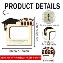 1/3pcs Class Of 2026 Wooden Graduation Photo Frame Ornament Suitable For 5-Inch Photos Plaque Tabletop Display, Personalized Graduation Gift For College Senior High School Students Home Office Desk Decor - Graduation Season Photo Frames - View 15