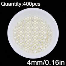 Loose Faux Pearl  Craft Beads Without Hole (3/4/5/6/8/10/12/14mm) (50~500pcs) For Diy Jewelry Making, Craft Project, Decoration And Vase Filler (Various Sizes) - Beige non-porous pearls - View 9