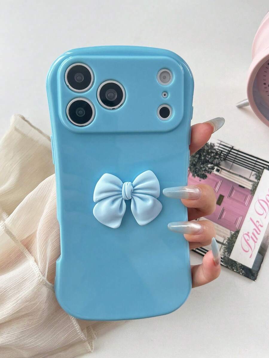 Basic Phone Cases - โบว์ 3 มิติสีฟ้า - ดู 1