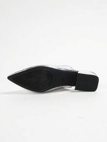 Comfortable & Chic French Minimalist Gold/Silver Slip-On Flat Sandals - Silver - View 2