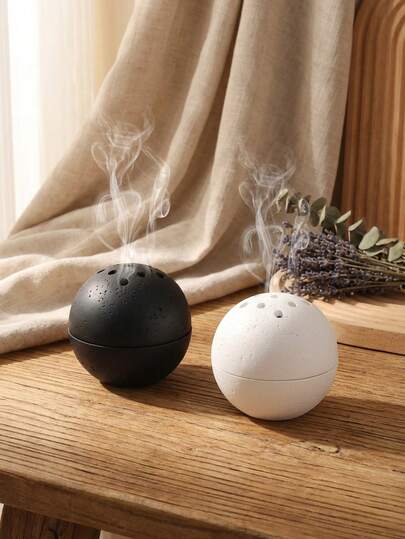 1pc/Set White Spherical Arabic Style Incense Burner, Minimalist Lightweight Bakhoor Incense Holder. Incense Burner, Home Fragrance, Home Decor, Suitable For Home Decoration, Bedroom, Living Room (As Central Decorative Item)