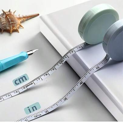 1 thước vuông tự động thu gọn cầm tay, thước dây mini nhỏ gọn 1.5M, dụng cụ đo vòng eo cá nhân, thước dây thu gọn linh hoạt thích hợp cho may vá và thiết kế thời trang.