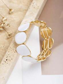 1 Minimalist And Elegant Bracelet, A Uniquely Designed Charming Women's Wristband, Suitable For Daily Wear And Gifting - trắng - Xem 2