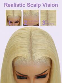 30英寸7x5高清蕾丝闭合假发，即戴即走，直发，无需胶水，长款原生巴西人发假发，巴西丝直发混纺人发假发，250%密度，预先拔毛、漂白、预剪，新手友好，无需胶水，无需技巧，3秒即可佩戴，适合初学者，情人节礼物 - S613 - 查看 4