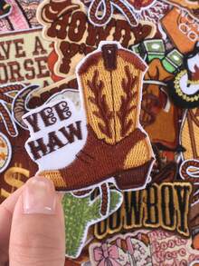 37 pièces Patchs brodés cowboy western vintage à thermocoller, décoration DIY pour chapeaux, vêtements, chaussures, sacs, convient pour casquettes de camion, chaussures mode, vêtements, sacs et chapeaux - multicolore - Voir 8