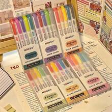 AOPO 5 Colors/10 Colors/15 Colors - Fluorescent Highlighter Set Soft Water-Based Dual-Tip Marker Pens For Marking, Note-Taking, Drawing, Bullet Journaling, Diary, Student Stationery And Office Supplies, Back To School - Sets - View 5
