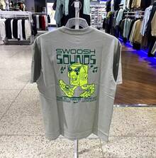 Nike 夏季新款健身训练印花宽松透气男士运动休闲圆领T恤 - 灰綠色 - 查看 7