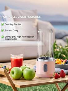 LEVIATECH 1pc Portable Mini Rechargeable Juicer Cup, Multi-Function Juice Blender, Shake Cup - Double Cup - View 4