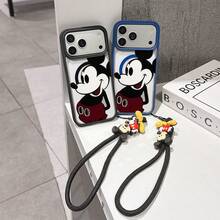 This Disney Mickey Mouse Pattern Lanyard Phone Case Features A Strong Magnetic Closure And Full Coverage Of Acrylic And TPU Material. It's Shockproof, Lightweight, And Suitable For IPhone17/16/11/13/15/15 Plus/15 Pro/15 Pro Max/12/14 Pro Max/11 Pro Max/12 Pro/12 Pro Max/13. It's A Popular Birthday Gift, Business Gift, Durable, Stain-Resistant, And Fingerprint-Resistant New Phone Case For Men And Women. It Also Includes A Mickey Mouse Phone Case And Mickey Mouse Doll Bracelet. Compatible With SamsungGalaxy S20, S21, S22, S23, And S24 Series. It's The Perfect Gift For Friends And Family. This Stylish Phone Case Is Fun, Lightweight, And Durable. IPhone17 Pro Max Phone Case, Minnie Phone Case. - 粉色 - 查看 2