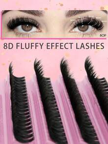 200Pcs D Curl Lash Clusters 8-16mm Mixed Length Individual False Eyelashes, Fluffy Voluminous Wispy Faux Mink DIY Eyelash Extensions, Super Soft Lightweight Comfortable Reusable Cluster Lashes, Easy To Apply For Beginners, Perfect For Daily Wear, Parties, Festivals, Weddings & Halloween Eye Makeup - D - View 6