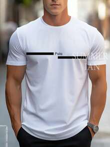 Men's Short-Sleeved POLO Shirt - Black and White - View 1
