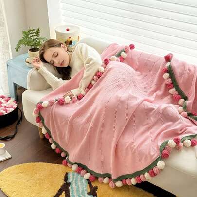 1pc Rose Flower Bouquet Blanket, Multipurpose Throw Blanket, Suitable For All Seasons, Office Nap Blanket, Air Conditioning Blanket, Gift For Girlfriend, Birthday Gift