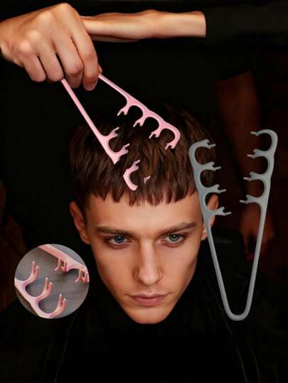 Pettine coreano in ABS aggiornato, con denti multipli per una texture soffice, per volumizzare le radici, coprire la frangia e lo styling dei capelli per uomo