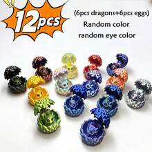Bộ 12 quả trứng rồng mini 3D với rồng nhỏ bên trong, rồng bay tí hon có mắt và cánh, đồ trang trí giỏ quà Phục Sinh hình động vật mini, vật dụng độc đáo dễ thương cho giỏ quà Phục Sinh. - Nhiều màu - Xem 7