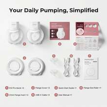 Momcozy S12 Pro Breast Pump, Hands-Free, Portable And Cordless Pump With Soft, Double-Sealed Flange, 3 Modes And 9 Levels, 24mm Flange - 白色 - 查看 8