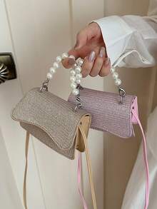 This Brand New 1pc Pearl Handbag Is Casual, Minimalist And Fashionable, Featuring A Flip-Top Design And Non-Adjustable Shoulder Strap, Very Suitable For Daily Outings, Shopping And Travel. The Compact And Portable Size Can Easily Accommodate Daily Essentials. This Versatile Item Is Popular Among Fashion Enthusiasts, Suitable For Various Styles And Occasions. It Also Makes An Excellent Gift For Friends. - Multicolor - View 8