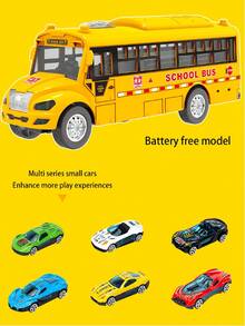 Children's Oversized Bus Toy With Spring-Loaded Inertia Drive, Realistic Opening Doors, Interactive Parent-Child Toy For Boys And Girls Aged 3-12+, Halloween And Christmas Gift - Multicolor - View 8