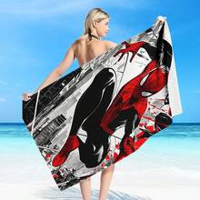 Marvel Spider-Man Themed Microfiber Beach Towel, Highly Saturated Red & Royal Blue, Precisely Matching The Classic Spider-Man Color Scheme, Strong Visual Impact, Easily Stands Out In Beach Scenes - Multicolor - View 8