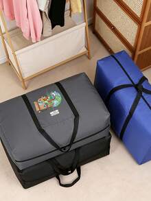 1个可折叠旅行包，印有卡通“地球与文件袋”图案，男女通用，可作收纳袋、便携手提包、大容量行李袋、多功能旅行配件、行李袋、搬家袋，牛津布材质，可打包行李袋、搬家收纳袋，适用于宿舍、出租房、学校宿舍，防潮防尘，可存放衣物和床上用品，也可作返校用品袋、学习用品袋。 - 彩色 - 查看 7