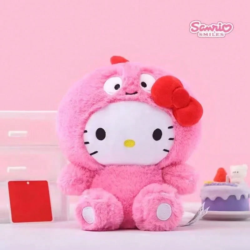 名创优品三丽鸥恐龙服装Hello Kitty Pochacco毛绒玩具柔软填充动物娃娃家居沙发摆件圣诞节生日礼物 - 彩色 - 查看 1