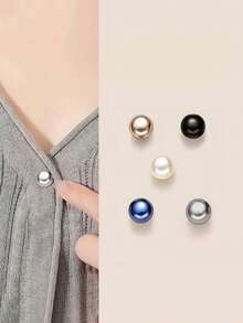 6/2 piezas Botones de plástico con diseño de perlas - Botones ajustables sin coser, botones decorativos esféricos brillantes blancos/plateados y dorados para camisas, vestidos, chaquetas y blusas - Duraderos y fáciles de usar (6 piezas), Botones con lentejuelas de moda, botones de cabeza plana elegantes para chaquetas y abrigos de mujer - Multicolor - Ver 20