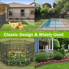 5 Panels No Dig Decorative Outdoor Garden Fence Yard, 32 In(H) X 23.6 Ft(L) Animal Barrier Fencing Rustproof Metal Wire Panel Border Dog, Rabbits, And Patio Temporary Ground Stakes - 5 Panels- 32 In(H) X11.8 Ft(L) With Gate - View 7