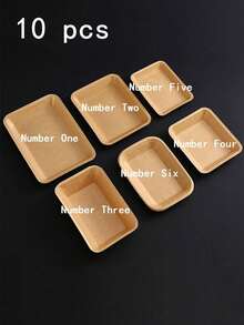 Bộ 10 khay đựng thức ăn dùng một lần, khay nướng BBQ, khay đựng đồ ăn, thích hợp cho xiên que, đồ ăn nhẹ, khoai tây chiên, đĩa thức ăn, hộp đựng đồ dùng cắm trại, hộp giấy Kraft hình thuyền, khay hình chữ nhật. - 10 màu nâu cà phê - Xem 6
