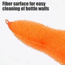 3pcs Beans-Shaped Bottle Cleaning Sponges, Magic Beans Water Bottle Cleaner Sponge With Ceramic Balls, Reusable Small Mouth Bottle Clean Sponges, Easy To Clean (Orange) - White - 查看 3