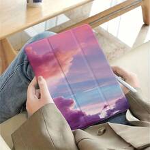1 Unique Sunset Glow Print Acrylic 70% Off Stand Protective Case, Anti-Drop, Adjustable, With Auto Sleep/Wake Function, Foldable And Lightweight Mixed-Material Protective Cover, Suitable For  10th Generation (2022),  7/8/9 (10.2inch),  Air 3/ Pro 10.5inch ,  Pro 11inch (2018/2022/2021),  Air 4/5 (10.9inch),  Pro 11inch 2024 Model,  5th Generation/Pro 9.7inch ,  Air/Air 2 9.7inch (2017/2018) - 無色 - 查看 7