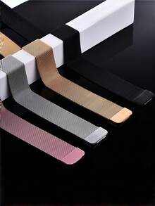 时尚金属米兰尼斯表带，兼容 38mm–49mm，磁吸式不锈钢表带，男女通用，可替换表带，兼容 SE Ultra Series 11 10 9 8 7 6 5 4 3 2 1 - 轉接頭款米蘭 - 查看 4