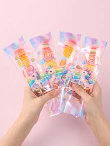 100 piezas Bolsas de caramelos transparentes de unicornio, Bolsas de regalo con cierre automático de unicornio, Bolsas de caramelos transparentes de fiesta de cumpleaños de unicornio, Bolsas para piruletas de baby shower, Bolsas de fiesta con tema de unicornio, Decoración de mesa de boda, Decoración de despedida de soltera, Decoración para revelación de género, Bolsas de embalaje de aperitivos, Bolsas de regalo pequeñas, Bolsas para hornear galletas, Regalos de cumpleaños para niñas, Recuerdos de fiesta - Unicornio de moda mixta - Ver 10