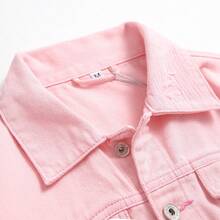 Keevoom Men's Light Pink Distressed Denim Jacket, Casual Ripped Button Up Jacket For Daily Wear - 粉色 - 查看 4