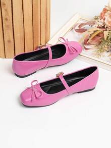 Wide Toe Box Mary Jane Shoes, New Arrival Versatile Design Suitable For All Seasons, Size 34-44 - Pink - View 4
