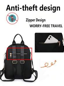 Luxury Quality *Multi-Functional Design! Women's Rhombus Waterproof Oxford Backpack, Suitable For Commuting/Travel/Daily Use! Detachable APS Adapts To Different Scenarios; Separate Compartments For Phone, Umbrella, Laptop And Cosmetics. Whether For Commuting, Campus Life, Weekend Trips Or Short Travels, It Can Be Your Reliable And Practical Companion, Covering All Your Travel Needs Throughout The Year. - Multicolor - View 6