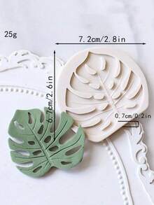 夏威夷龟叶软糖模具，棕榈叶香蕉叶巧克力硅胶模具，热带植物粘土树脂模具，适用于烘焙蛋糕、纸杯蛋糕装饰、糖果、糖果工艺膏、饼干模具、杏仁糖模具 - 米色 - 查看 4