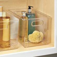 Large Clear Plastic Storage Bin For Bathroom Or Vanity, Organizer For Hair Tools & Shampoo Bottles - Packof1 - View 4