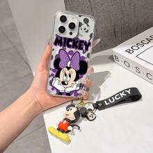 This Disney Mickey Mouse Pattern Lanyard Phone Case Features A Strong Magnetic Closure And Full Coverage Of Acrylic And TPU Material. It's Shockproof, Lightweight, And Suitable For IPhone17/16/11/13/15/15 Plus/15 Pro/15 Pro Max/12/14 Pro Max/11 Pro Max/12 Pro/12 Pro Max/13. It's A Popular Birthday Gift, Business Gift, Durable, Stain-Resistant, And Fingerprint-Resistant New Phone Case For Men And Women. It Also Includes A Mickey Mouse Phone Case And Mickey Mouse Doll Bracelet. Compatible With SamsungGalaxy S20, S21, S22, S23, And S24 Series. It's The Perfect Gift For Friends And Family. This Stylish Phone Case Is Fun, Lightweight, And Durable. IPhone17 Pro Max Phone Case, Minnie Phone Case. - Trong sáng - Xem 1