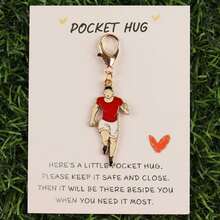 1pc/5pcs Soccer Pocket Hug Enamel Keychain Set Football Lover Motivational Gift For Players Fans - Multicolor - View 11