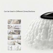 360° Rotating Cleaning Mop With Bucket, Including 3 Microfiber Replacement Heads And Extended Stainless Steel Handle, A Wet And Dry Cleaning Tool Suitable For Home And Office Use. - 加厚黑紅色 - 查看 4