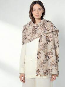 1pc Women's Fashionable Vintage Floral & Animal Print Scarf/Shawl - Multicolor - View 10