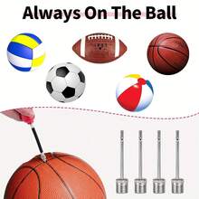 10pcs Inflation Needles, Suitable For Football, Basketball And Rugby Air Pump Parts, Stainless Steel Inflation Needle Set, Portable Air Pump, Essential For Basketball, Football, Volleyball Balls, Necessary For Gym, School Playground, Batteries Not Included - Multicolor - View 3