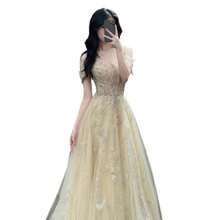 2026 New Off-Shoulder Evening Dress For Women, Suitable For Quinceañeras, Annual Meetings, Hosts, Vocal Performance Exams, High-End Engagement Toasting Dress - Màu sắc hình ảnh - Xem 6