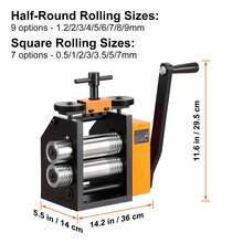 Rolling Mill, 2.95"/75 Mm Jewelry Rolling Mill Machine, 1: 2 Gear Ratio, 3-In-1 Multi-Function Rolling Mill, 0.03-6.5mm Press Thickness For Metal Jewelry Making Sheet Square Wire Semicircle - 1: 2 Gear Ratio 2.95"/75mm 0.03-6.5mm - View 10