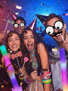 31pcs Birthday Party Photo Booth Props, Including Glasses, Hats, Ties, Mustaches, Lips And Other Creative Paper Photobooth Decorations, Suitable For Birthday Parties, Hawaiian Parties, Weddings And Graduations - Photo Props - View 3