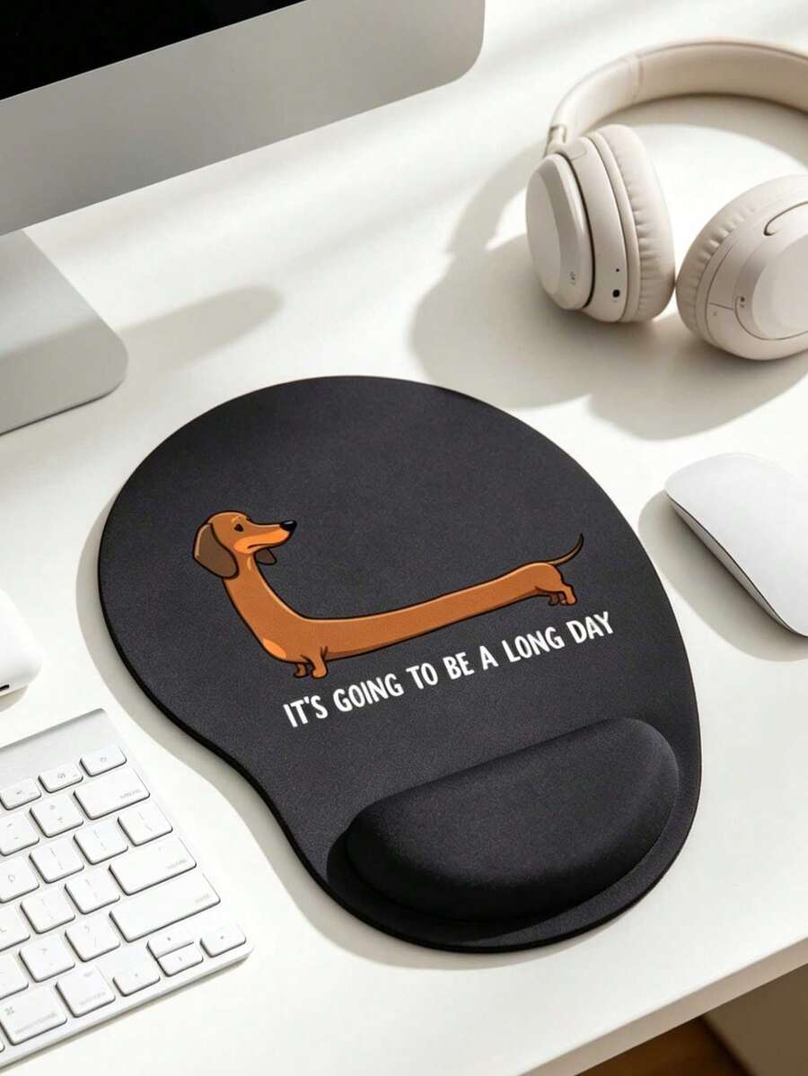 可爱腊肠犬造型腕托鼠标垫 - 符合人体工学的记忆海绵舒适办公桌腕托，防滑鼠标垫，适用于游戏、办公、电脑、笔记本电脑，也是毕业季、母亲节、春季礼物的理想之选。 - 鼠標墊 - 查看 1